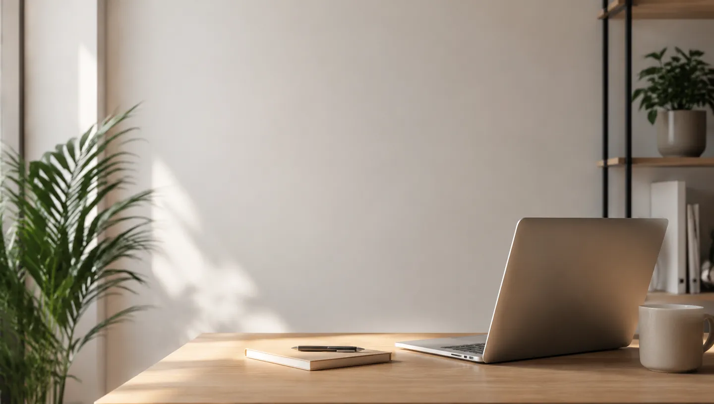 Clean, minimalist digital workspace illustration